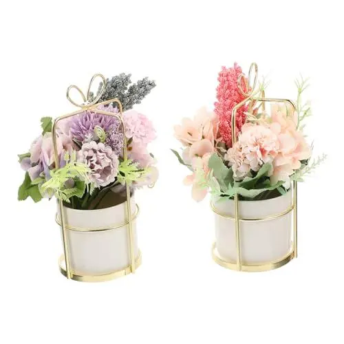 Produktbild: TOPBATHY 2 Stück Künstliche Blumen Künstliche Nelke Wohnzimmer Dekor Blumenstrauß Mit Vase Simulationsblumen Dekor Hochzeitsblumenschmuck Innenstrauß Party Dekor Dekorative Nelke