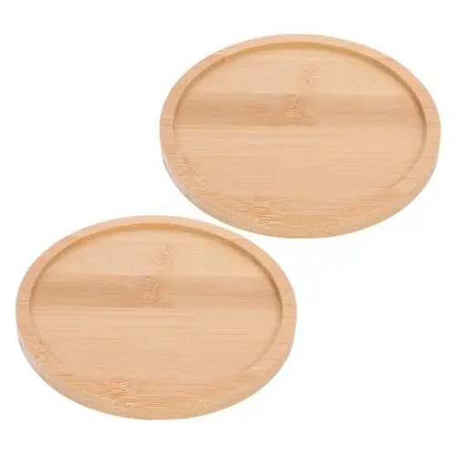 Produktbild: TOPBATHY Einzigartiges Tablett-Set Aus Holz Funktionales Design Servierplatte Rundes Tablett Für Käse Obst Und Tee