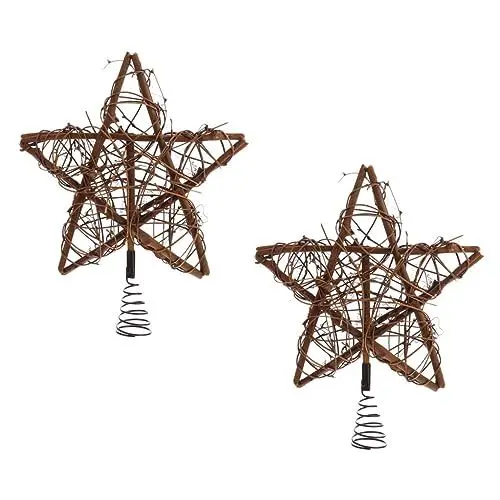 Produktbild: TOPBATHY Weihnachtsbaum-Requisite 2er-Pack Fünfzackiger Stern Weihnachtsbaumspitze Dekoration Im Zufälligen Stil