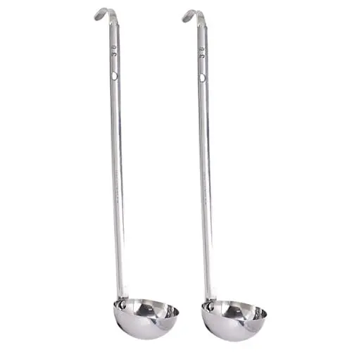 Produktbild: TOPBATHY 2st Hakenkelle Griffe Zum Servieren Von Speisen Suppenlöffel Saucenlöffel Wiederverwendbare Schöpfkelle Suppenschaufel Fetttrennlöffel Rostfreier Stahl Metall Mini