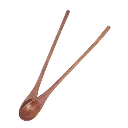 Produktbild: TOPBATHY 2stücke Holzlöffel Langer Griff Zum Kochen Rühren Salatlöffel Honiglöffel Für Küche Bar Japanischer Stil Mehrzwecklöffel Holzrührlöffel Kaffeelöffel