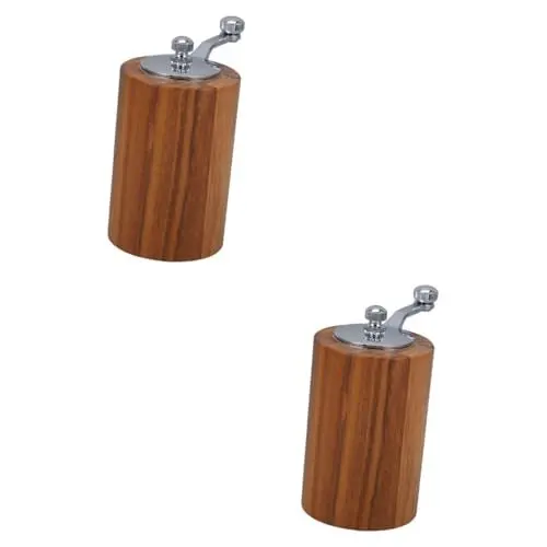Produktbild: TOPBATHY 2st Kaffeemühle Salz Mahlwerkzeug Für Kaffeebohnen Kaffeebohnenmühle Manueller Espressokaffee Kaffee Per Handkurbel Klein Tragbare Kaffeebohne Tragbarer Kaffee Handkaffee Hölzern