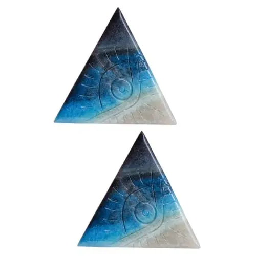 Produktbild: TOPBATHY 2stücke Crystal Evil Eye Ornament Handgefertigte Kristallfigur Für Heimdekoration Schützendes Amulett Einzigartiges Für Hauswärmung Und Sammler