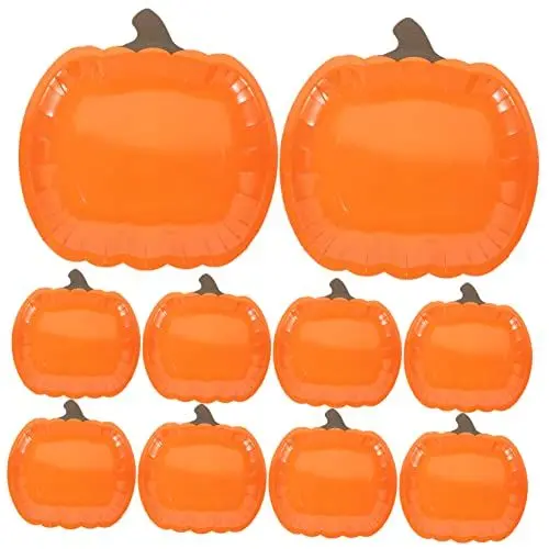Produktbild: TOPBATHY 20 Stk Halloween-Kürbis-Pappteller Dessertteller aus Kürbispapier Thanksgiving-Dessertteller Kuchenform Halloween-Party-Kürbis-Teller Party-Dessertteller empfindlich Obstgericht