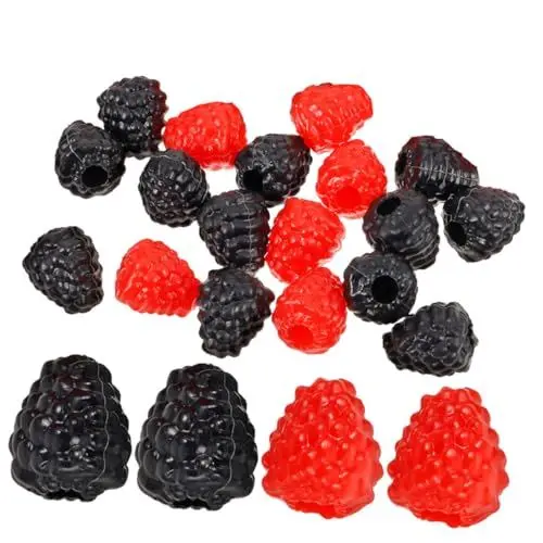 Produktbild: TOPBATHY 30st Simulierte Himbeerornamente Simulationsfruchtmodell Miniatur-lebensmittelspielzeug Künstliche Früchte Simulierte Himbeere Rote Kind Fenster Obst Weich-PVC