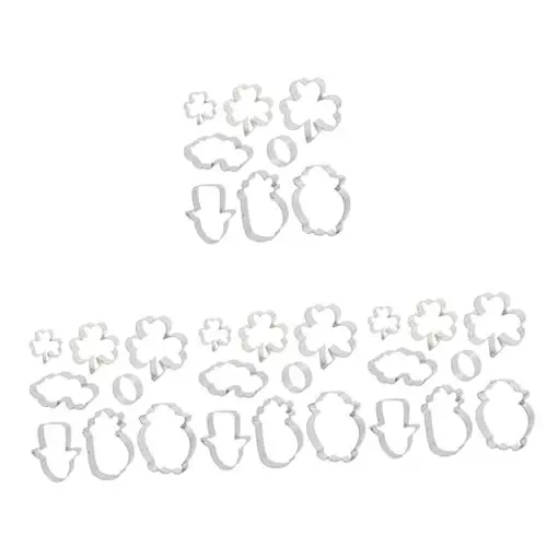 Produktbild: TOPBATHY 32 Stk Keksausstecher Metall Ausstechformen Edelstahl Cupcake-keks Backformen Plätzchen St Patrick Keksausstecher Bulk-cookies Rostfreier Stahl Blattform Kleine