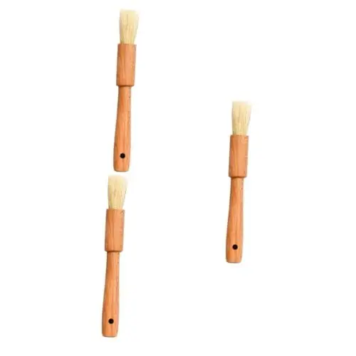 Produktbild: TOPBATHY 3St Backpinsel borstenbürste marinierpinsel Bürste für Kuchen kuchenpinsel Grillzubehör Borsten Bürste Bastelpinsel lackierter Pinsel runder Griff Grillbürste flacher Griff Bambus