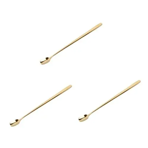 Produktbild: TOPBATHY 3St Cocktailrührer kaffeerührer coffee stirrer Mischen handhaben Rührer trinken Getränke schneebesen Rührstab rostfreie Rührstäbchen Metall Esslöffel Blaser Wiederverwendbar