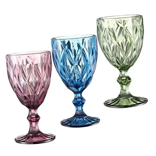 Produktbild: TOPBATHY 3stücke Farbige Gläser Europäischer Retro-stil Cocktail Und Weingläser Für Partys Und Veranstaltungen Für Brandy Cocktails Und Rotwein
