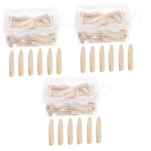 Produktbild: TOPBATHY 3 Sätze Massivholz Schräglochstopfen Taschenloch Dekorstopfen Set Muttern Taschenlochvorrichtung Schreibtisch Ösen Lochabdeckungen Smart Steckdose Steckdosen 50 Stück * 3