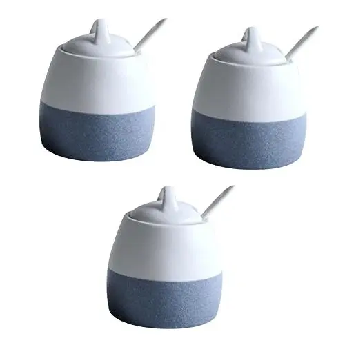Produktbild: TOPBATHY 3 Stk Dressing-Glas küchenmaschiene kochgeschirr Küchenutensilien küche dekoration küche zubehör spice jar Gewürztopf gefrostete Gewürzflasche Zuckerdose Gewürzflasche aus Keramik