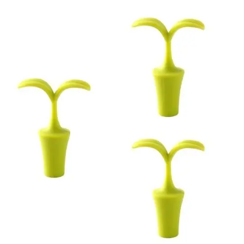 Produktbild: TOPBATHY 3 Stk Weinflaschenverschluss wiederverwendbare Weinverschlüsse einzigartiger Weinstopfen Weinzeug Getränkestopfen lemonade zitronenlimonade Weinverschluss Getränkeverschluss Green