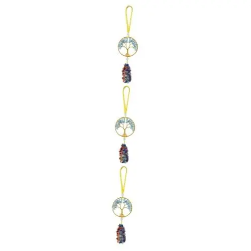 Produktbild: TOPBATHY 3st Baum des Lebens Anhänger Hängende Ornamente Für Fensterautos Sonneneinfang Am Fenster Gestürzte Palmensteine Chakra-edelstein Edelstein-Charme Feng Bilden Kristall