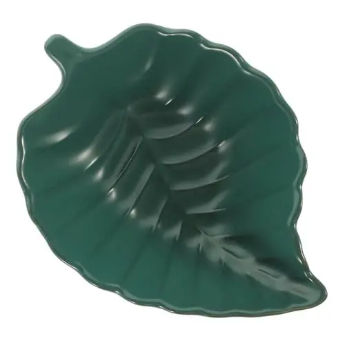 Produktbild: TOPBATHY 3st Keramikplatte Weihnachtsteller Grüne Platten Keramik Japanische Teller Keramikschale Speiseteller Porzellan Japanische Serviergeschirr Teller Keramik Blatt Macaron