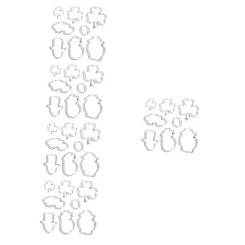 Produktbild: TOPBATHY 40 Stk Keksausstecher Zum St. Patricks Day Cake-pops-form Ausstechformen Zum St. Patricks Day Backwarenschneider Keksstempel Cupcake-form Backwerkzeug Rostfreier Stahl Blattform