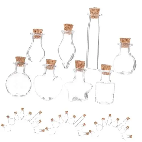 Produktbild: TOPBATHY Set Mit 48 Mini-wunschflaschen Korkglas Winzige Flaschen Zum Basteln Perlenbehälter Heimdekoration Hochzeitsgeschenk