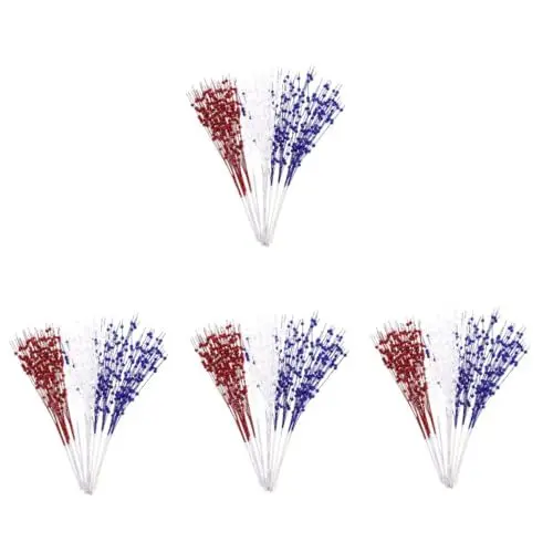 Produktbild: TOPBATHY 4 Sätze Künstliche Beerenzweige Blumenvasen Blumen Vase Einmachgläser Dekoration Patriotische Party-beerenpicks Zum Basteln Patriotische Gefälschte Beerenpicks Papier 12 Stück * 4