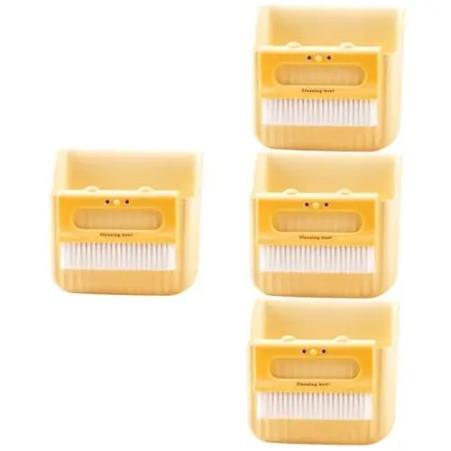 Produktbild: TOPBATHY 4 Sätze Mini-Besen-Set Reinigungswerkzeug Set Desktop Reinigungsbürste fensterreinigungsbürste Handbesen und Kehrblech Set kleine kehrende Gegenbürste Detailpinsel Plastik Yellow