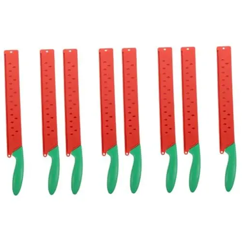 Produktbild: TOPBATHY 4 Sätze Spezialmesser Zum Schneiden Von Wassermelonen Käsemesser Birnenentkerner Melonenmesser Obstmesser Wassermelonenschneider Gabelschneider Für Wassermelonen Rot Pp 2 Stück * 4