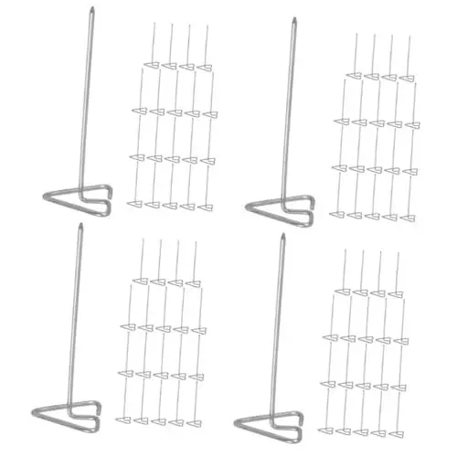 Produktbild: TOPBATHY 4 Sätze -spieße Grillspieße Grillzubehör Dönerständer Fleisch Dönergrill Schaschlikspieße Wiederverwendbare Grillstäbchen Spieße Für Kabob Rostfreier Stahl Silver 20 Stück * 4