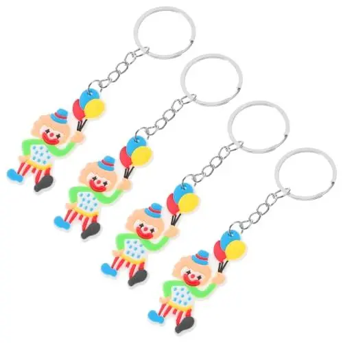 Produktbild: TOPBATHY 4stücke Clown-schlüsselanhänger Rucksack-anhänger Und Schlüssel-dekoration Für Frauen Cartoon-clown-figurine Schlüsselring