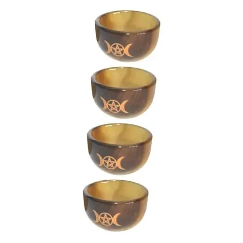 Produktbild: TOPBATHY 4 Stück Dreiphasige Mondes Chale Opferschale Für Den Altar Wicca-altarschalen Wicca-zubehör Und Werkzeuge Tibetische Wasserschale Feuerschale Kessel Mini Hörner Dekorative Schale