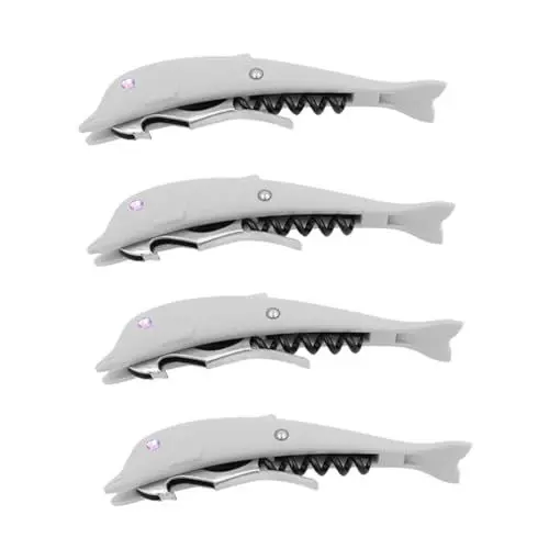 Produktbild: TOPBATHY 4 Stück Flaschenöffner für bar Schlüsselfertiger Barkeeper kreativer Flaschenöffner Weinflaschenöffner hochzeitsdeko hochzeitsdeco corkscrew Korkenzieher kreativer Bieröffner Grey