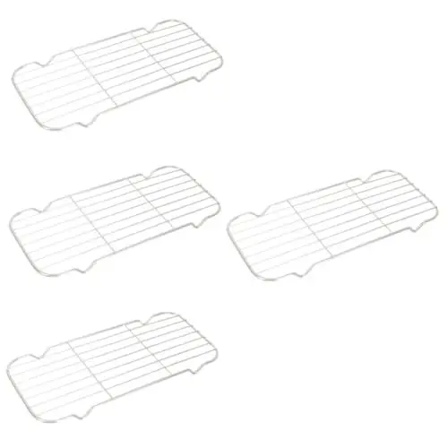 Produktbild: TOPBATHY 4 Stück Grill-Abtropfgestell Koch-Kühlregal Dampfgarergestell edelstahlrost edelstahlgrill Geschirrtrockner Backform schweres Abtropfgestell Edelstahlnetz Ofen Rostfreier Stahl wok