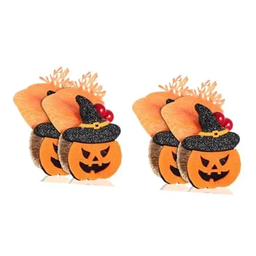 Produktbild: TOPBATHY 4 Stück Halloween-Serviettenringe Halloween tischdeko Halloween Tischschmuck Halloween-Tischdekoration Esstisch schmücken Halterung Serviettenschnalle Serviettenhalter Hanfseil