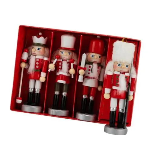 Produktbild: TOPBATHY 4 Stück Marionetten-Ornament Nussknacker-Weihnachtsschmuck weihnachtsdeko Tischdekoration Puppen Christbaumschmuck Desktop-Nussknacker-Ornament