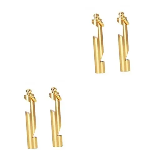 Produktbild: TOPBATHY 4 Stück Pfeife düdük emergency tool Notfallwerkzeug survival werkzeug Überlebenswerkzeug Schlüsselanhänger Flaschenöffner goldener Schlüsselanhänger pfeift