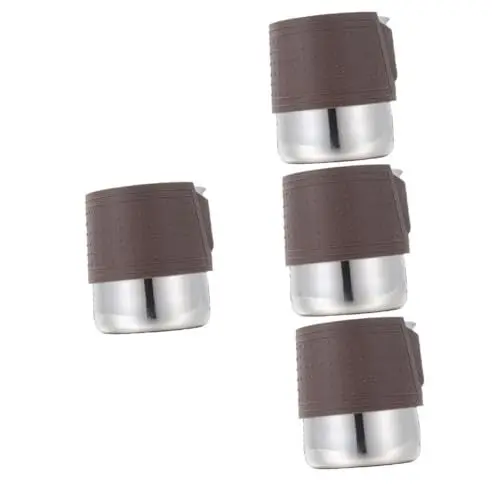 Produktbild: TOPBATHY 4 Stück Pull Cup Espresso Kaffee Küchenhelfer Kaffeetasse Edelstahl Espresso Röstkaffee Milchkrug Tasse Haushalt Aufschäumkrug Dampfkrug Milchauslauf