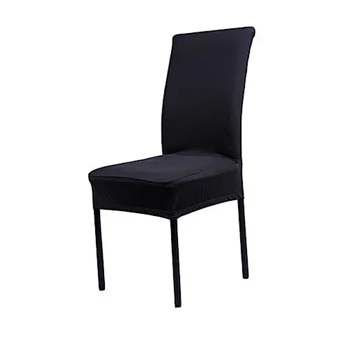 Produktbild: TOPBATHY 4stücke Abnehmbare Stuhlhussen Waschbare Stretch Für Esszimmerstühle Schwarz Elastisches Material Passform Für Stühle Einfach Zu Reinigen Für Zuhause Und Veranstaltungen
