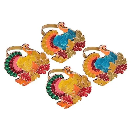 Produktbild: TOPBATHY Blatt Serviettenhalter für Hochzeit Thanksgiving Herbst Metall Serviettenringe