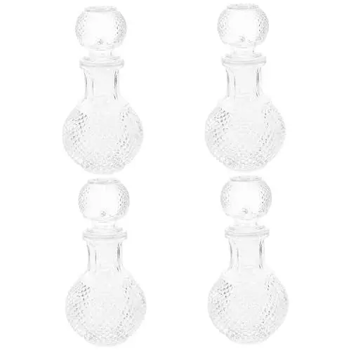 Produktbild: TOPBATHY 4 Stück Weinflasche aus Glas Whiskyflasche Glasflaschen für Spirituosen Weinflaschen küchenarmatur Gläser Wasserspender Whisky-Flasche Spirituosenspender Sirup Kristall Zentrifuge
