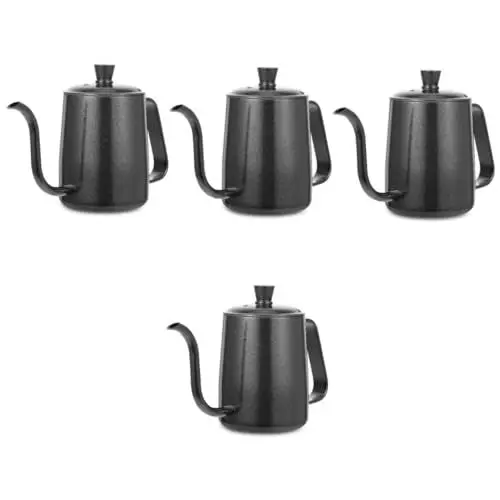Produktbild: TOPBATHY 4 Stück über die Kaffeemaschine gießen coffee brewer kaffeebrühmaschine Espressokanne für den Herd Wasserkessel mini wasserkocher verschleißfester Kaffeekocher Hausbedarf Black