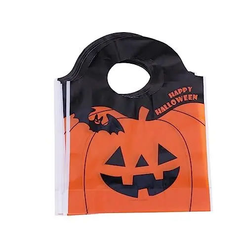 Produktbild: TOPBATHY 50 Stück Halloween-einkaufstasche Halloween-geschenktüte Halloween-leckerei Taschen Kürbis Geschenk Aufbewahrungstasche Tragbares Lebensmittelgeschäft Essen Alle Partytasche Kuchen