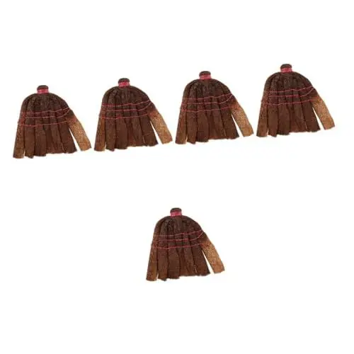 Produktbild: TOPBATHY 5St Ersatzkopf für Palmbesen bodenreinigungsbürste Bodenbesenkopf Kehrkopf Strohbesen reinigen Handflächenkehrbesenkopf Besenersatz nachfüllen Besenkopf nachfüllen Coffee