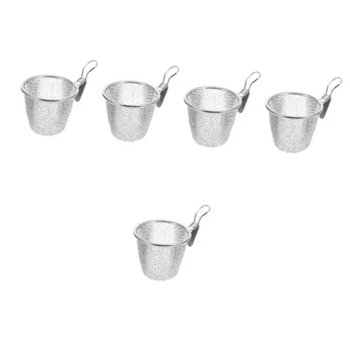 Produktbild: TOPBATHY 5St sieb aus edelstahl Küche panier Maschine Pasta-Korb multi Nudelsieb mit feinem Mesh Nudelsieb mit grobem Mesh Praktisches Nudelsieb haushaltsmaschensieb Rostfreier Stahl Silver