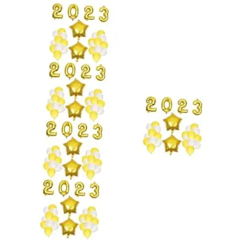 Produktbild: TOPBATHY 5 Sätze Ballon 2023 Abschlussball Ballons Heliumtank für Ballons 2023 Abschlussballons Zahlenballons neu Luftballons Partyballons Partyzubehör schmücken Latte-Kunst Emulsion