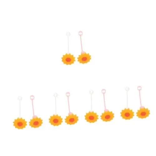 Produktbild: TOPBATHY 5 Sätze Sonnenblumen-strohhut Spaß Pädiprotect Strohhalmkappen Zum Dekorieren Blumenkonffetti Trin Schutzabdeckungen Für Strohspitzen Strohstopfen Aus Silikon Kieselgel 2 Stück * 5