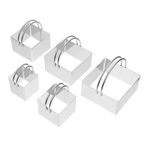 Produktbild: TOPBATHY Backset 5-teilig Kreative Ausstechformen Aus Edelstahl Metallausstecher Quadratische Plätzchenformen Keksausstecher Zum Backen