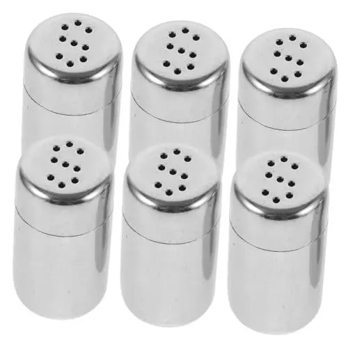 Produktbild: TOPBATHY 6St Mini-Pfefferstreuer Mini Pfefferstreuer Gewürzbehälter für unterwegs Gewürzflasche Reisegewürzbehälter Flaschen mit Pfeffersauce Reisesalzbehälter Rostfreier Stahl Silver