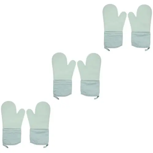 Produktbild: TOPBATHY 6 STK Ofenhandschuhe Silikon Pelletgrill Grillzubehör Backhandschuhe küchenhandschuhe wärmeisolierende Handschuhe waschbare Isolationshandschuhe Schutz grünes Ei Kieselgel