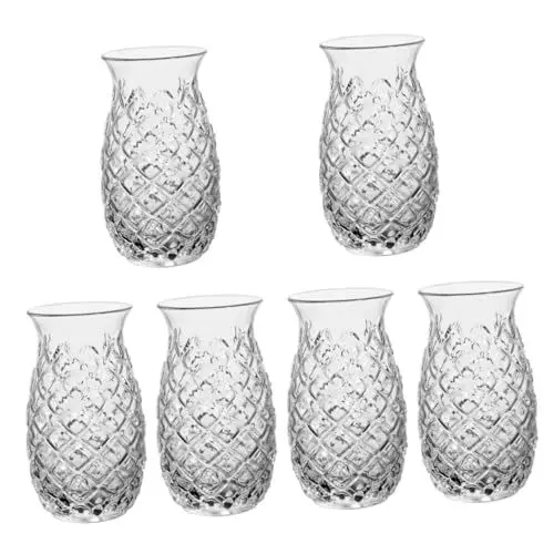 Produktbild: TOPBATHY 6 STK Glas Hawaiianischer Tiki-Becher Bar Kelch Eistee Tasse Cocktailgläser Gläser in Ananasform Whisky-trinkglas Kaffeetasse Ananas-trinkbecher Tassen Martini Margarita