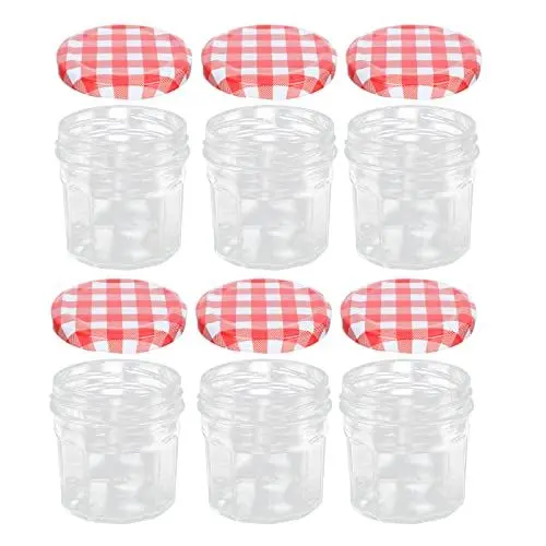 Produktbild: TOPBATHY 6 x Einmachgläser, Marmeladengläser, Mini-Marmeladengläser, Honig, Gelee, Gläser, Hochzeit, Babyparty, Gastgeschenke, DIY Gewürzgläser, Basteln, Einmachgläser