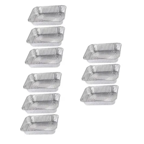 Produktbild: TOPBATHY 9 STK Blechpfanne Alufolie Broiler Auffangwannen Für Backofen Rechteckiges Tablett Aluminiumpfannen Mit Deckel Auffangwannen Aluminiumfolie Grill Hummer Meeresfrüchte