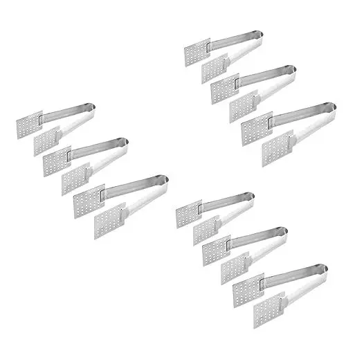 Produktbild: TOPBATHY 9 Stk Teebeutelhalter aus Edelstahl rostfrei Lebensmittelpinzette Mini-Zuckerclip Mini-Pinzette Eiswürfelzange küchenzange tee zangen Essenszange für zu Hause Zuckerzange Silver