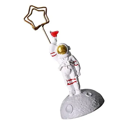 Produktbild: TOPBATHY Astronauten-Ornamente Raumfahrer-schmuck Qr-Code-kartenklemme Spielzeug Für Kleinkinder Minispielzeug Für Kinder Spaceman-Foto-Clip-Halter Miniaturen Memorandum Schreibtisch Harz