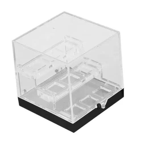 Produktbild: TOPBATHY Box Erz Display Vitrine Edelstein Display 3 Stufiger Mineralien Display Ständer Edelstein Organizer Acryl Schwarz
